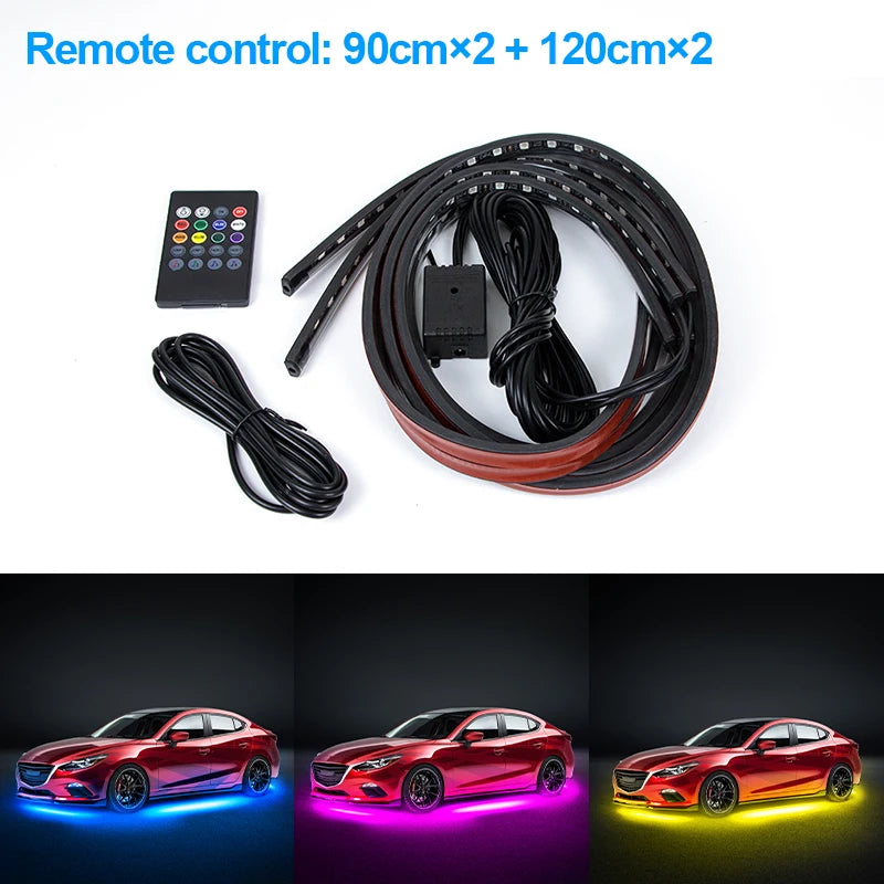 SEAMETAL 4Pcs Car Underglow Neon Accent Strip - JustUsRacers