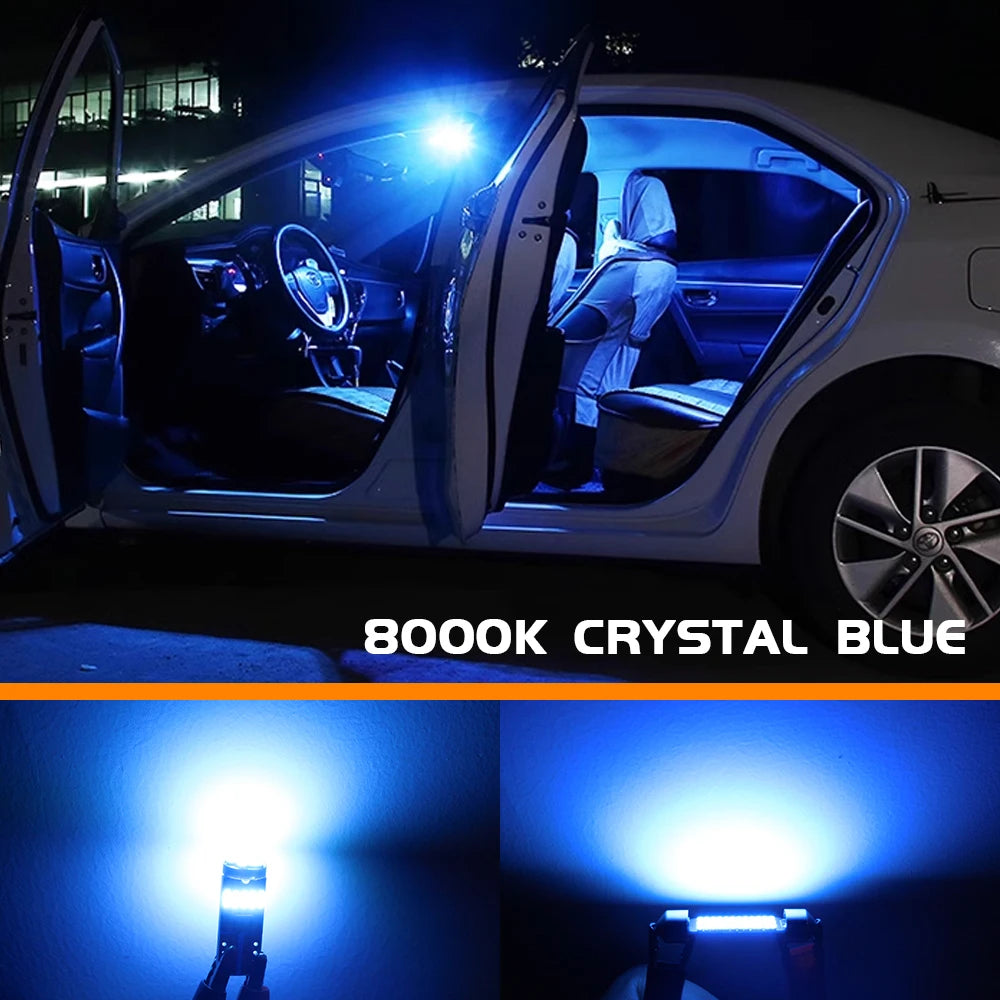 BMW E-Class LED Interior Lights Kit (E36, E46, E90, E91, E92, E93, F30, F31, F34) - 2pcs Cool Blue Replacement. Fits Dashboar