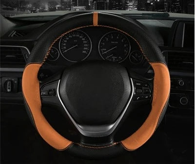 Suede Leather Car Steering Wheel Cover 15 Inch - JustUsRacers