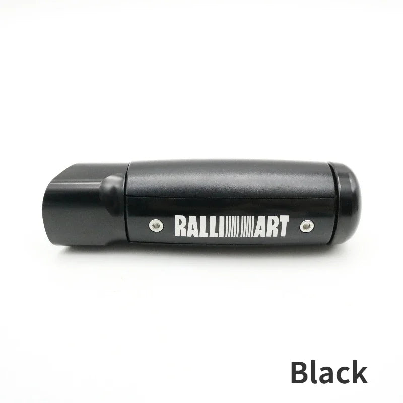 Black aluminum handbrake cover for select Mitsubishi models: Lancer, ASX, Outlander, and Evo.