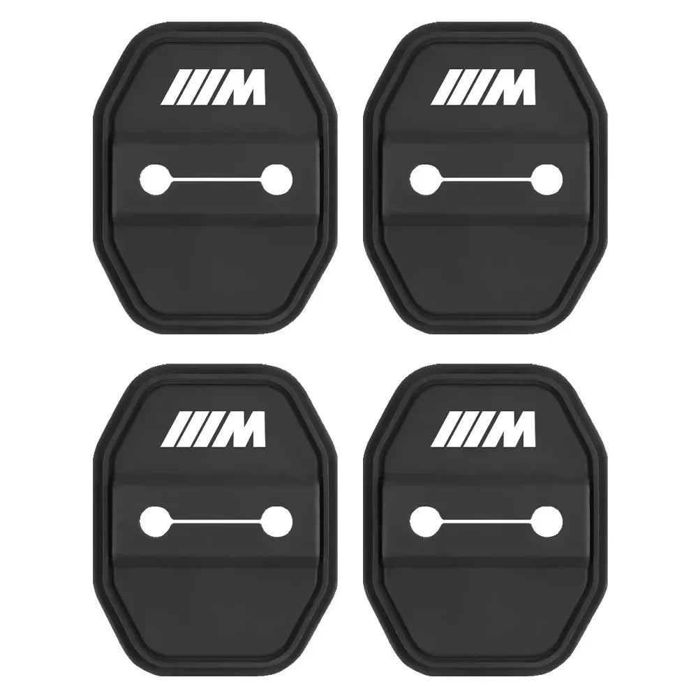 Four black BMW door latch cushions. Replacement parts for BMW E36 and E46 models.