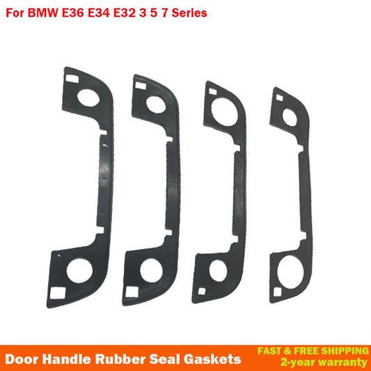 Four door handle gaskets for BMW E36 models. Replacement exterior seals set of four.