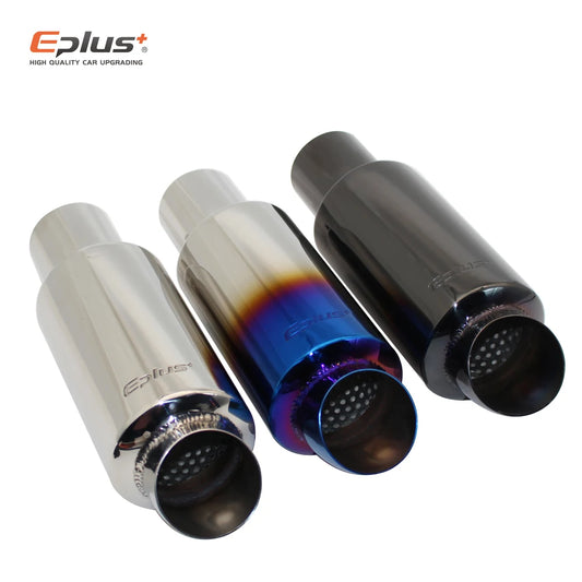 EPLUS Universal Stainless Steel Exhaust Muffler Tail Pipe Tip - JustUsRacers