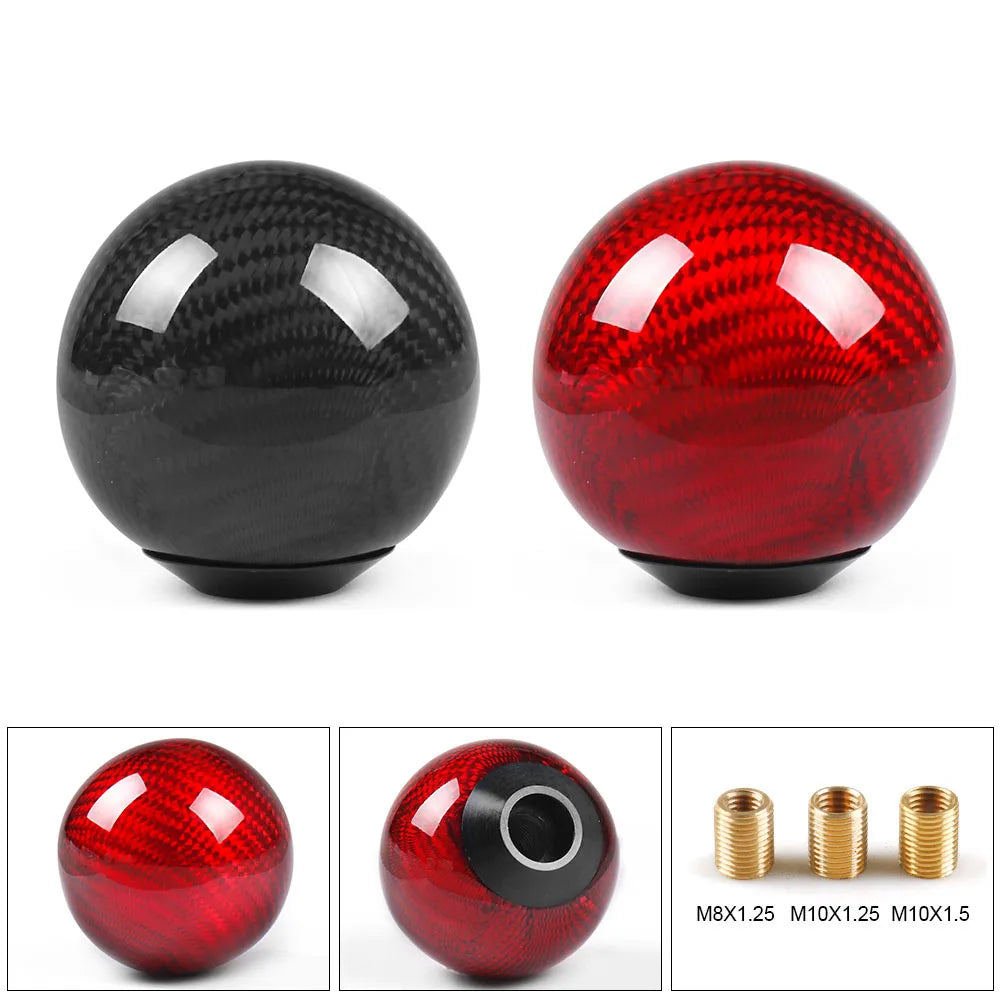 '2 x round ball shift knobs for universal car application. Real material, replace stock gear lever.'