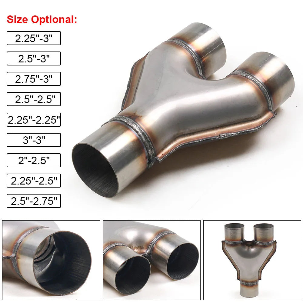 'Universal SS Y-pipe adapter (TT102125) - precision-machined for MAP/E46/E90/E36/Z3 fitments.'