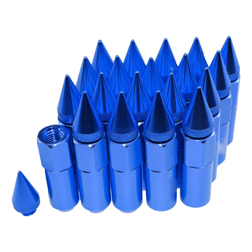 "20pcs 12mm extended aluminum lug nuts in blue finish (LGLM001)"