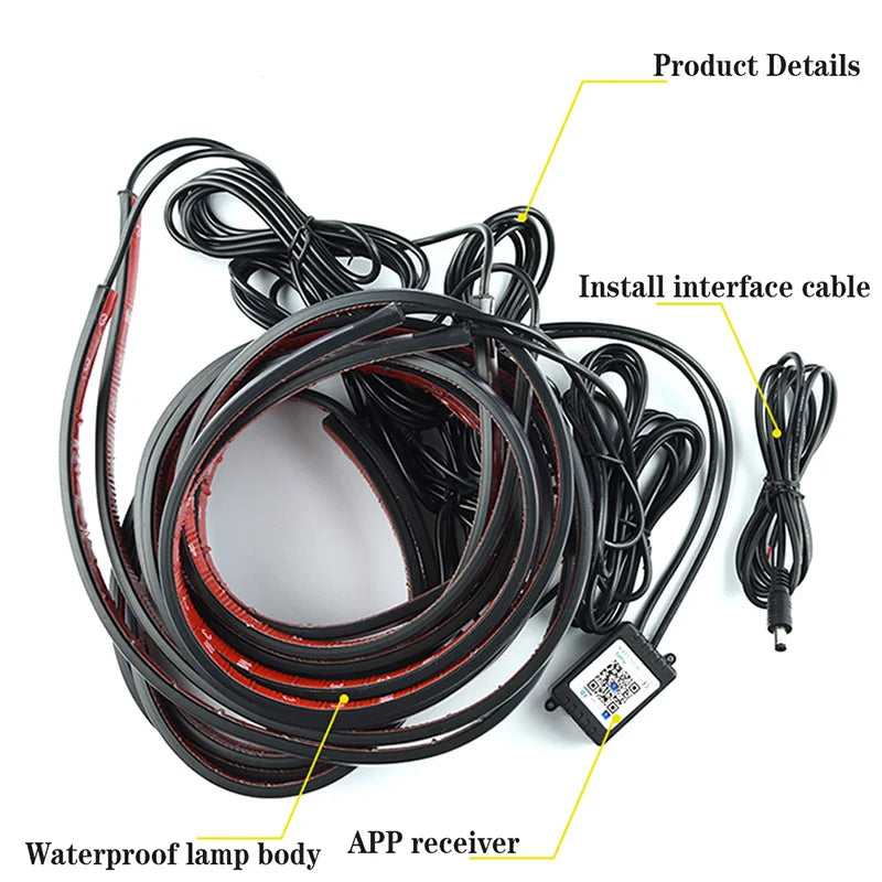 SEAMETAL 4Pcs Car Underglow Neon Accent Strip - JustUsRacers