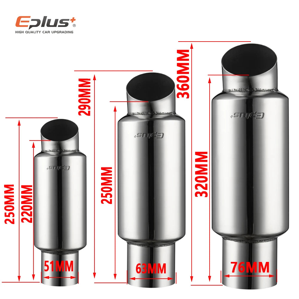 EPLUS Universal Stainless Steel Exhaust Muffler Tail Pipe Tip - JustUsRacers