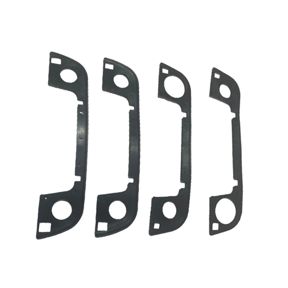Four pieces of BMW E36 door handle gasket set for exterior seals replacement.