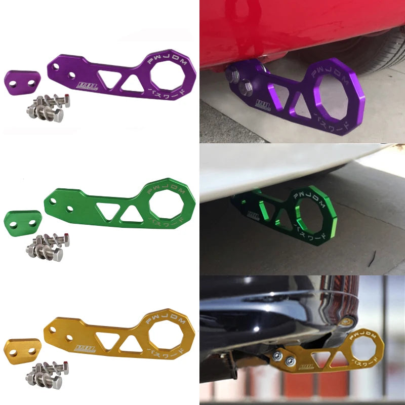 "RS-TH004 RASTP JDM Aluminum rear tow hook for Honda Civic available in four color options."
