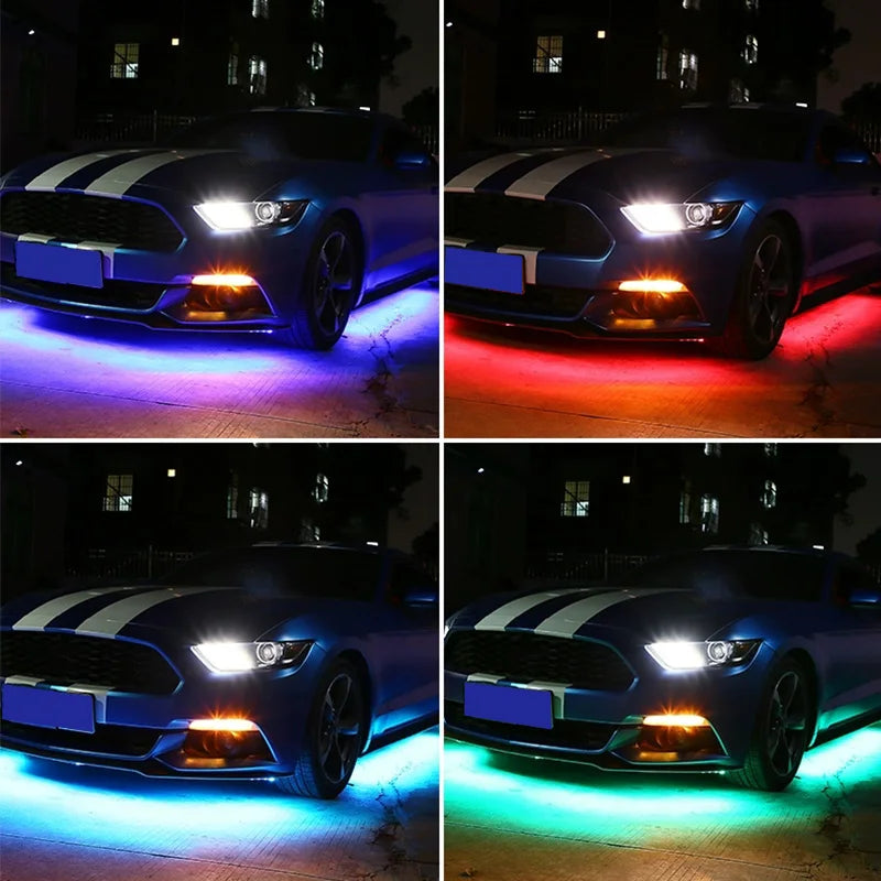 SEAMETAL 4Pcs Car Underglow Neon Accent Strip - JustUsRacers