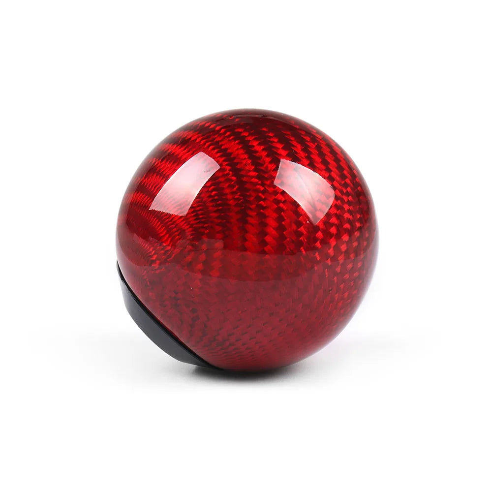 Red glass ball shift knob with black base. Fits most vehicles. Sleek and durable upgrade. Product: Universal Car Gear Shift K