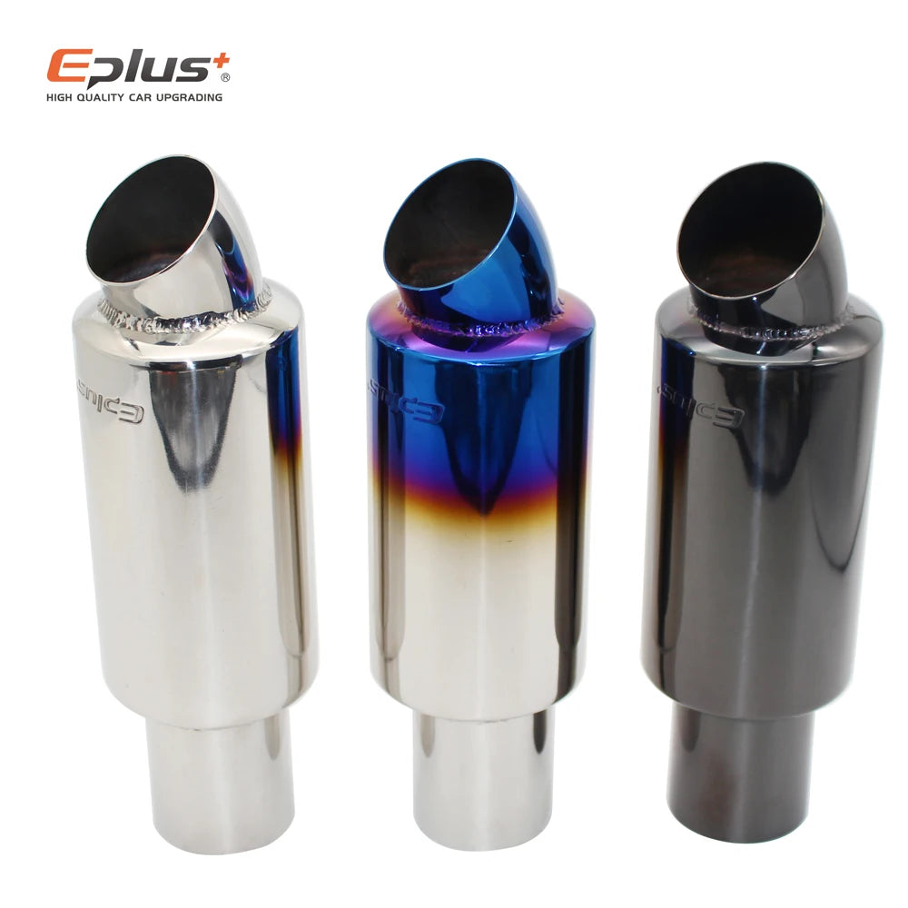 EPLUS Universal Stainless Steel Exhaust Muffler Tail Pipe Tip - JustUsRacers