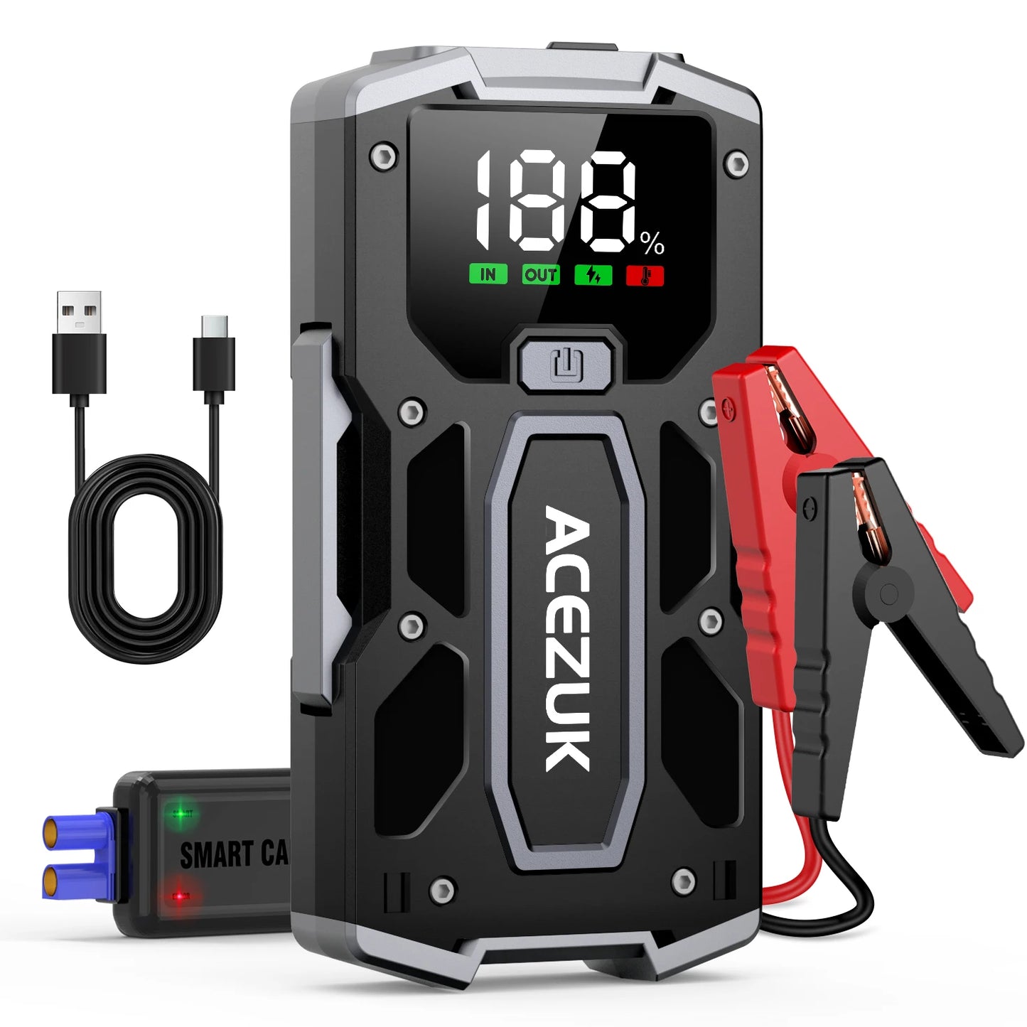 12800mAh 3000A Car Jump Starter Power Bank - JustUsRacers