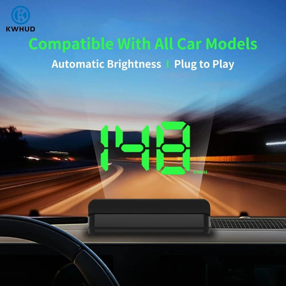 KWHUD Head-up Display (HUD) Car GPS Digital Speedometer - JustUsRacers