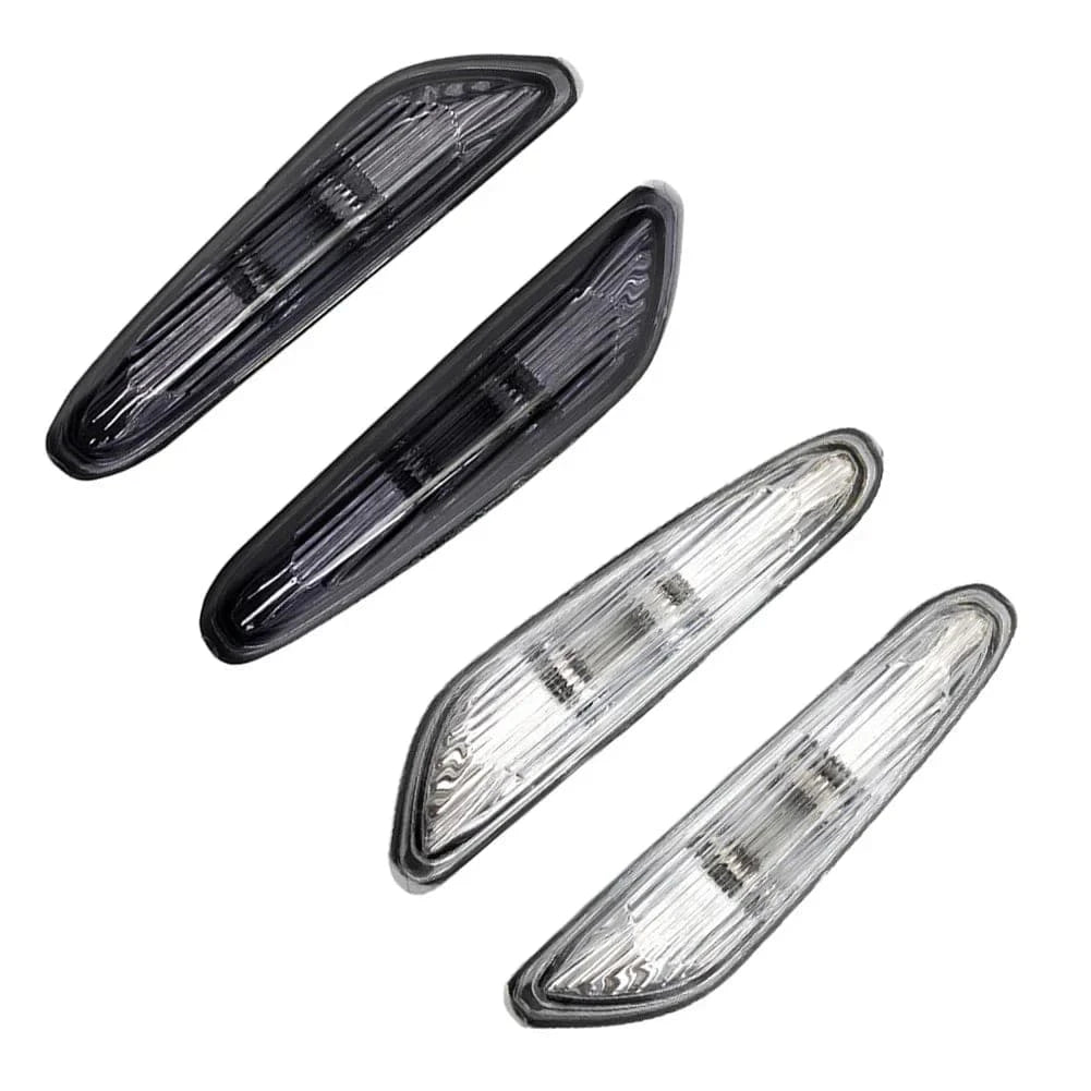 One Pair of Side Marker Light Turn Indicator Lamp for BMW E46 E60 E61 E83 (Gray/White) - JustUsRacers
