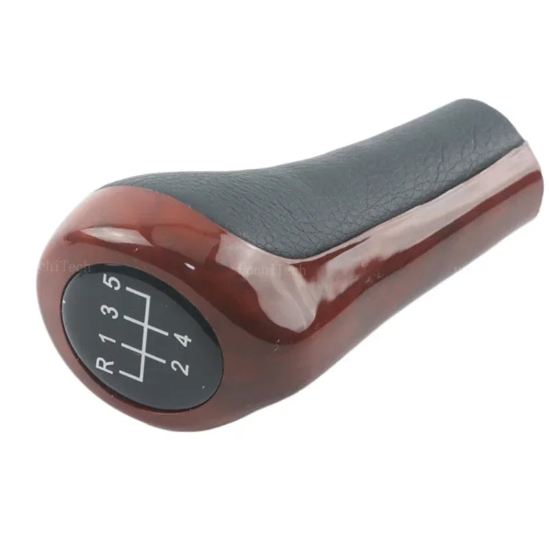 BMW 5/6-speed gear shift knob in close-up view. Fits E30, E36, E46, E90, E60, X5, Z4 models.