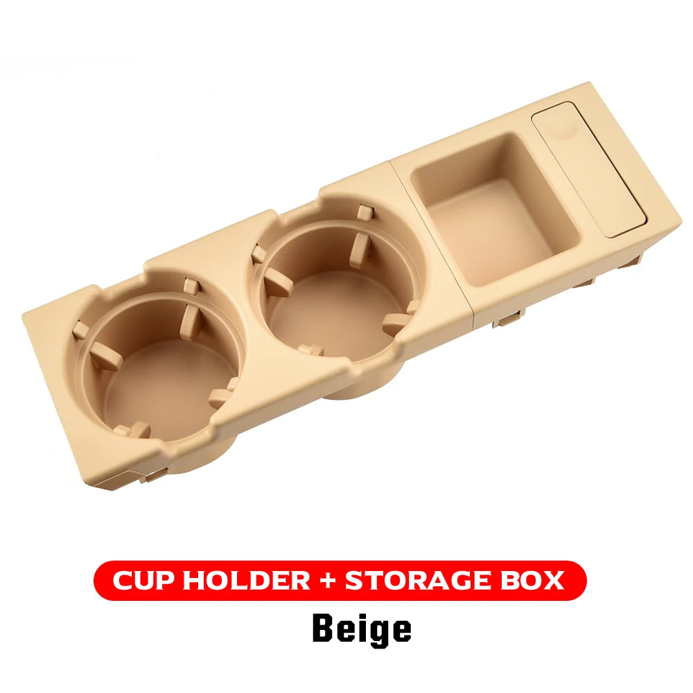 Two pack of BMW E46 cup holders with coin tray. Fits select BMW models from 1999 to 2006.