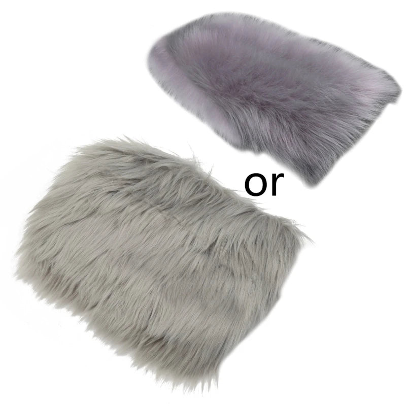 Furry Sheepskin Wool Car Armrest Cover - JustUsRacers