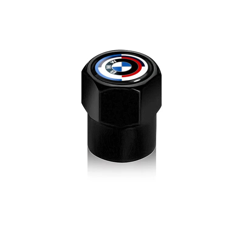Set of 4 BMW logo tire valve stem caps for E36, E46, and E90 models. Enhance your wheels with this authentic accessory.