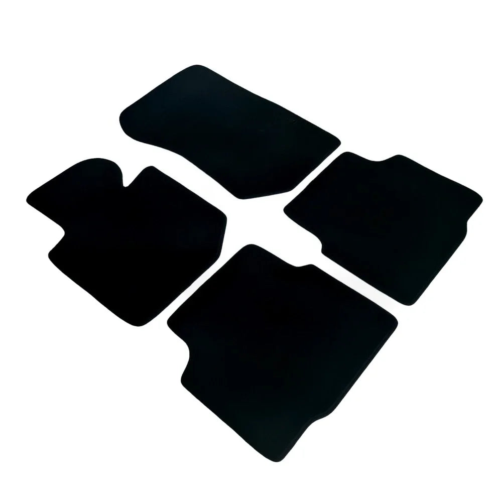 Four BMW E36 black velour floor mats for select models (1990-2000). Authentic fit. Not for Toyota vehicles.