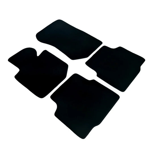 Four BMW E36 black velour floor mats for select models (1990-2000). Authentic fit. Not for Toyota vehicles.