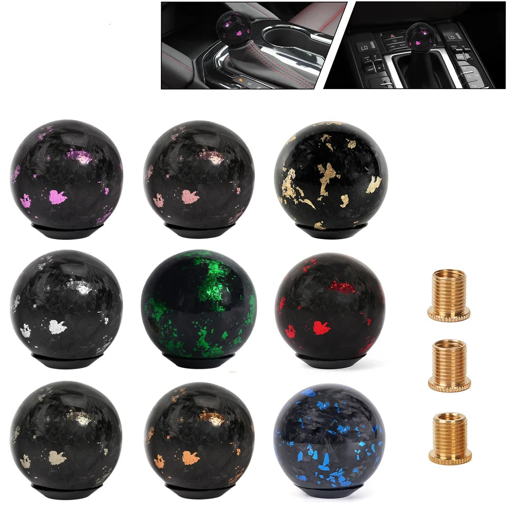 'Bartoo Carbon Fibre Ball Shift Knob. Suitable for manual or automatic. Car interior accessory.'