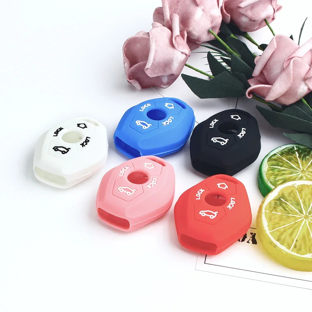 KEYYOU Silicone Remote Key Case Cover for BMW (1998–2005, 3 Buttons) - JustUsRacers