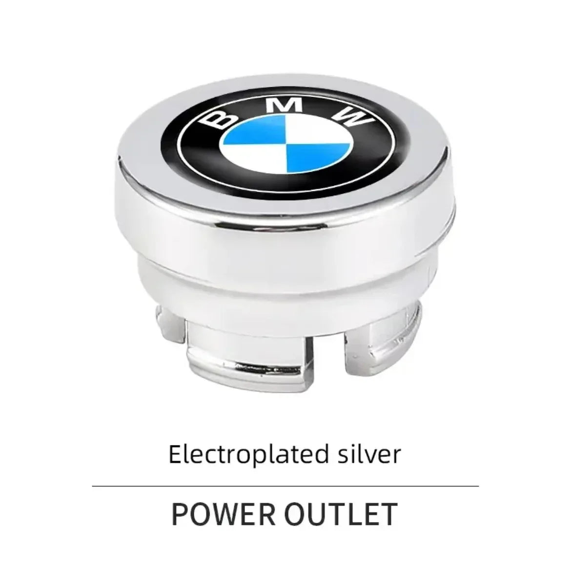 BMW logo cover for cigarette lighter socket. Protects against dust and debris.