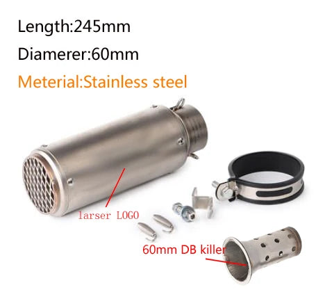 "Suzuki GSX-S1000/Versys Universal GP Carbon Exhaust: High-performance muffler featuring metal connector and tubing."