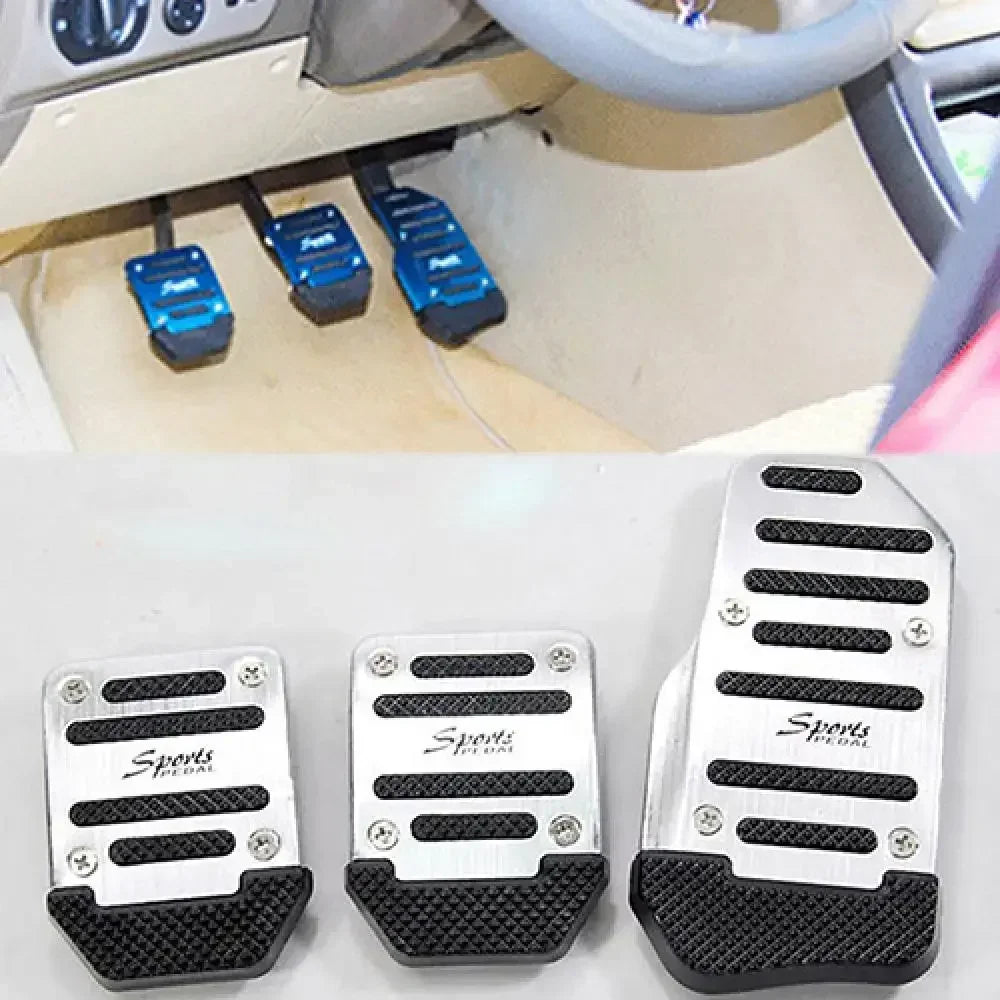 Universal Non-Slip Aluminum Manual Transmission Pedal Cover Set - JustUsRacers