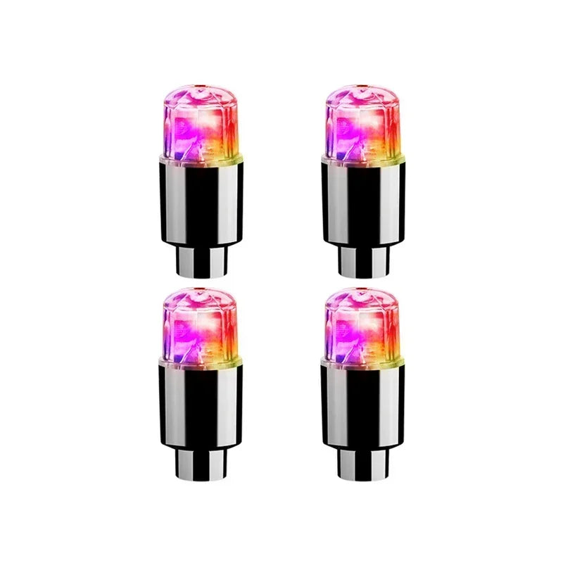 '3-piece LED wheel lights kit — fits valves of cars, bikes, or motorcycles. Enhance your ride's style with durable lamps.'