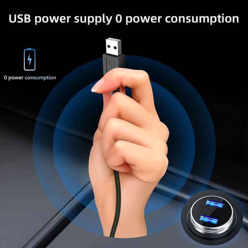 USB-powered head-up display with digital speedometer. Fits windshield via suction. Compatible with 12V/24V vehicles. Dimensio