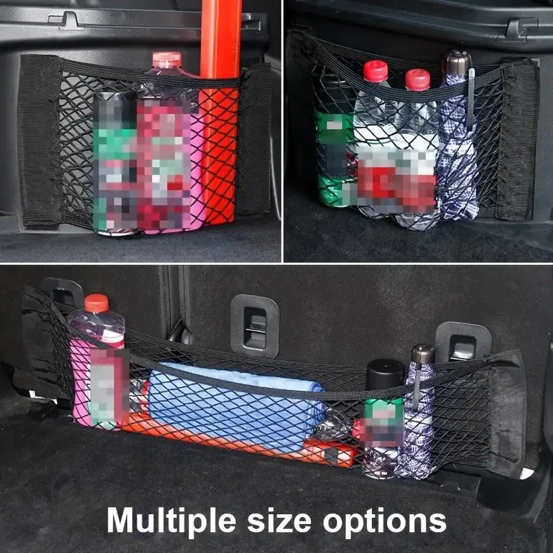 Universal Car Double Mesh Trunk Storage Net - JustUsRacers