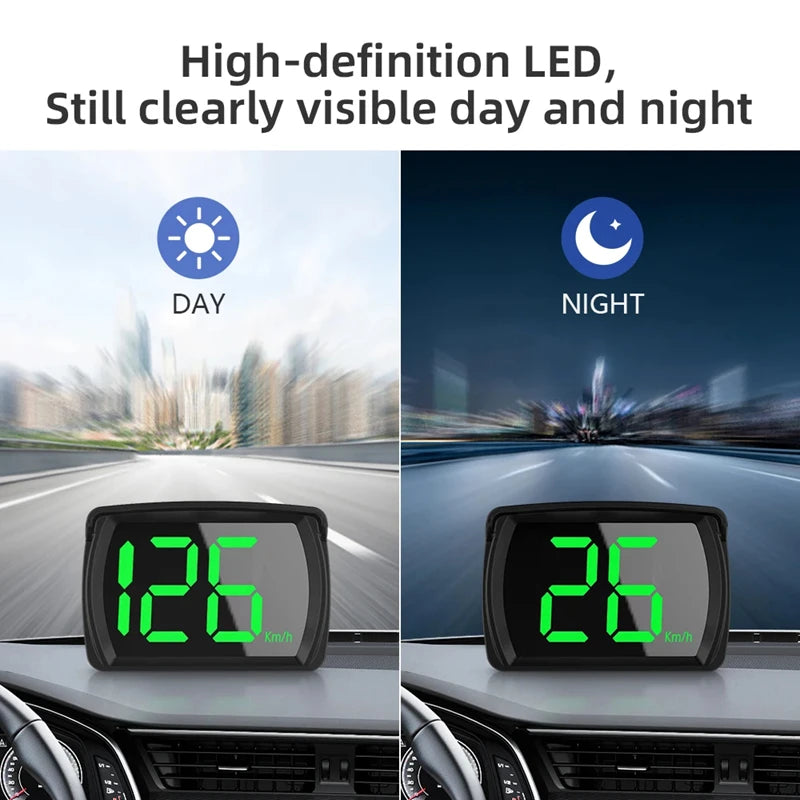 Digital HUD speedometer + night vision camera for mirrors. Improves driving visibility at night. Fits most vehicles.