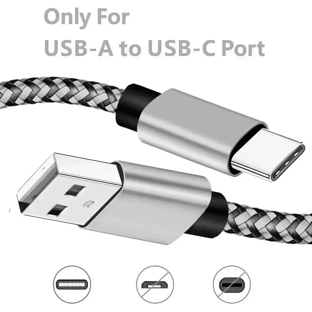 USB Type C Cable Date Sync 2.4A Fast 1M 2M 3M Charging Nylon Braided Wire Charger Cable For Samsung Huawei Android Mobile Phone - JustUsRacers