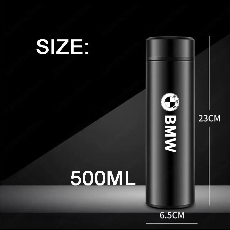 BMW M Thermos: 500ML stainless steel travel cup with temperature display. Not USB compatible.