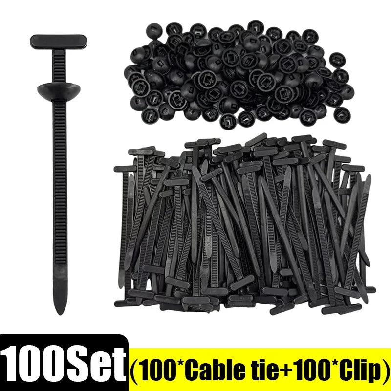 Black plastic screws - 10pcs fit electric cable ties buckles. Nylon cable tie fastener replacement.