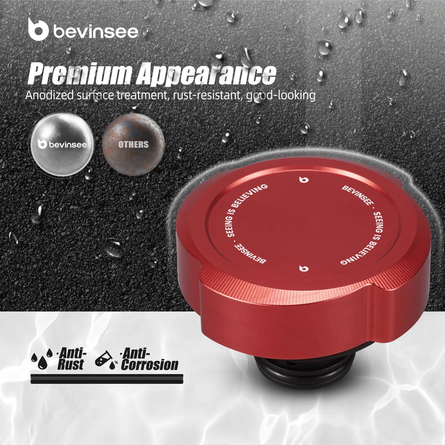 "Aluminum Coolant Expansion Tank Cap for BMW E46 E36 vehicles by BEVINSEE"
