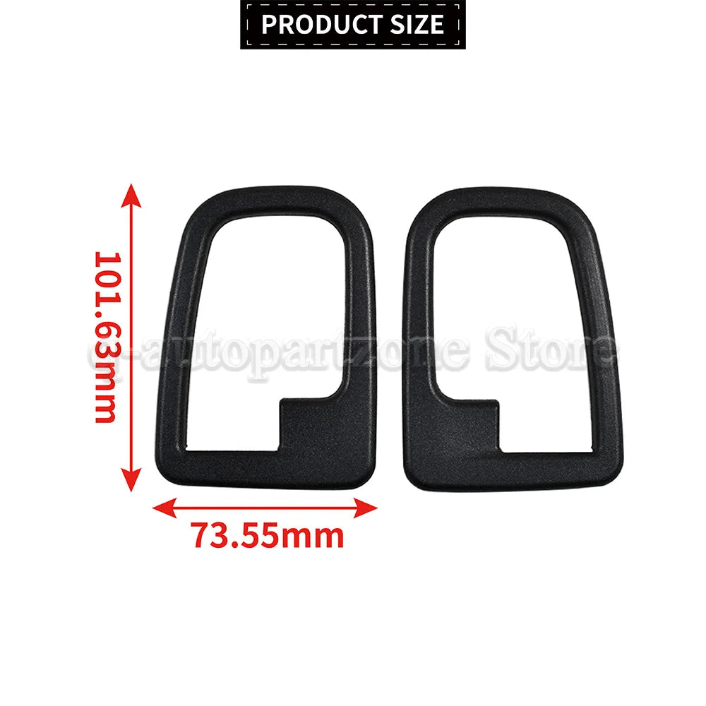 Two black door handle trim sets for BMW E36 (1992-1999) vehicles.