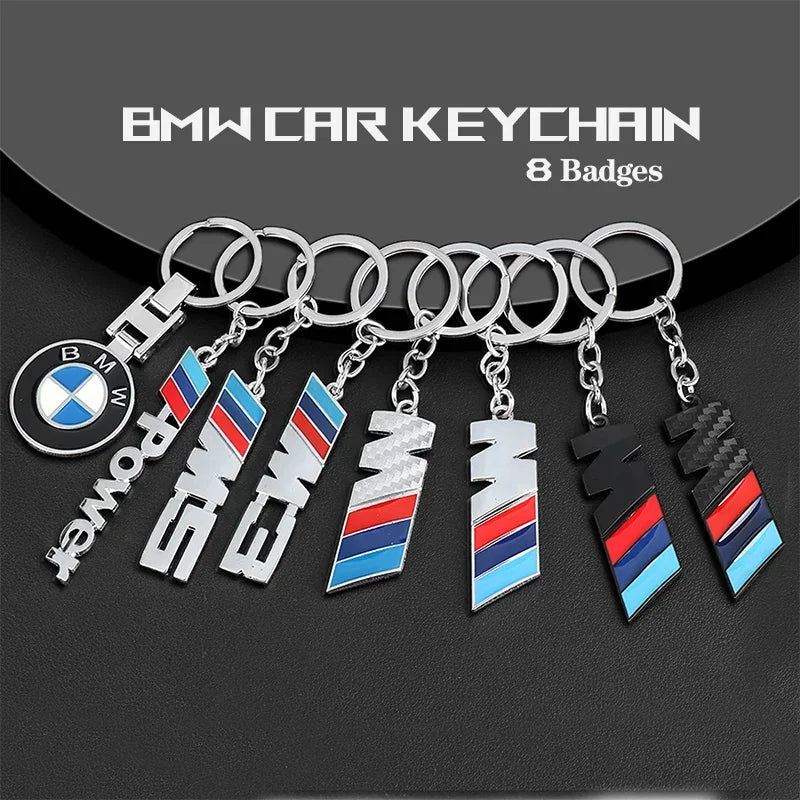 "BMW M Logo metal keychain for E36, E39, and E46 models. Authentic BMW accessory."