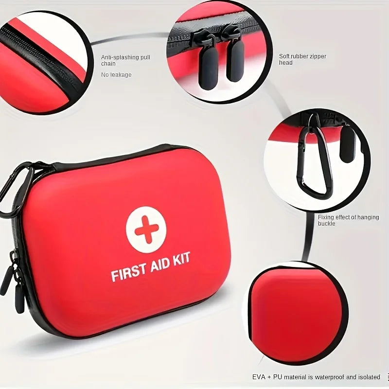First Aid Kit Complete 104Pcs Water-Resistant Hard Shell - JustUsRacers