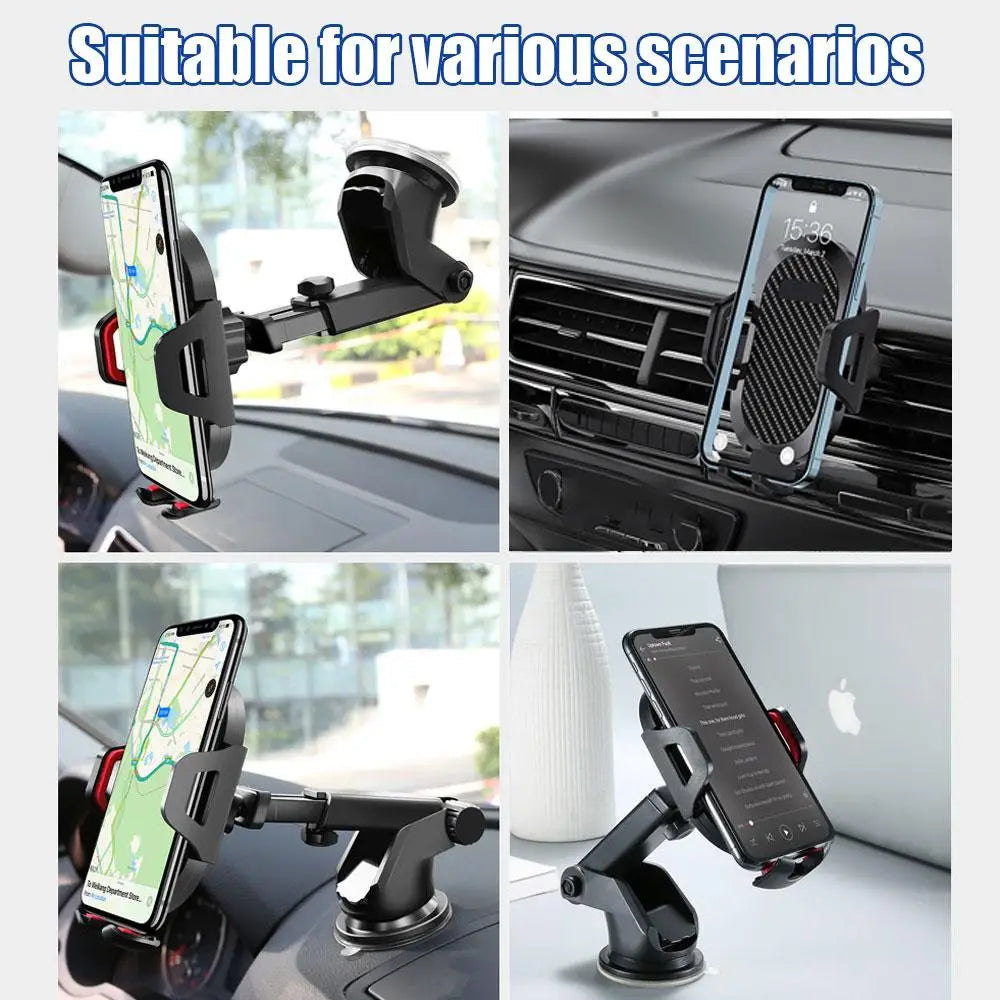 'Universal suction cup phone mount for cars. Secure one-hand installation.'