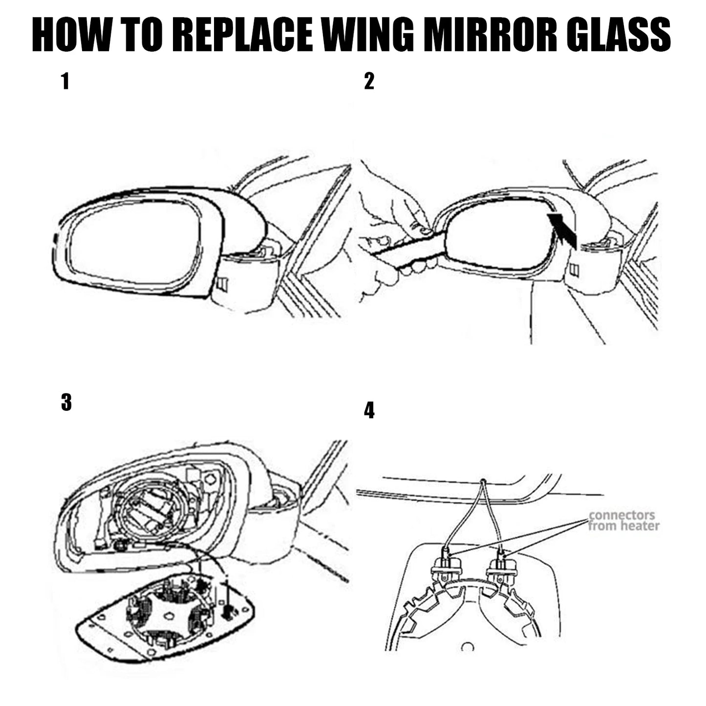"Heated mirror glass pair for BMW E46, E90, E91, E87, E88 (L&R). Installs easily. Replaces existing mirror assembly."