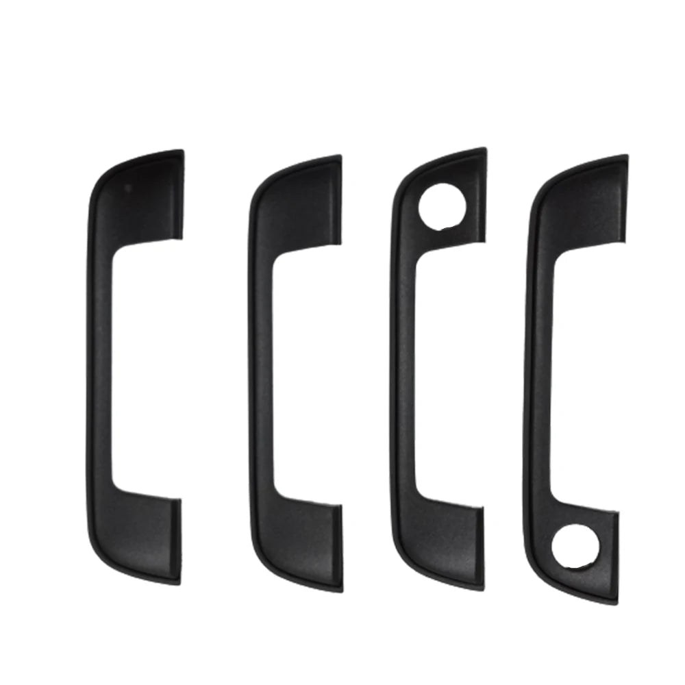 Four black door handle gaskets for BMW E36 exterior use.