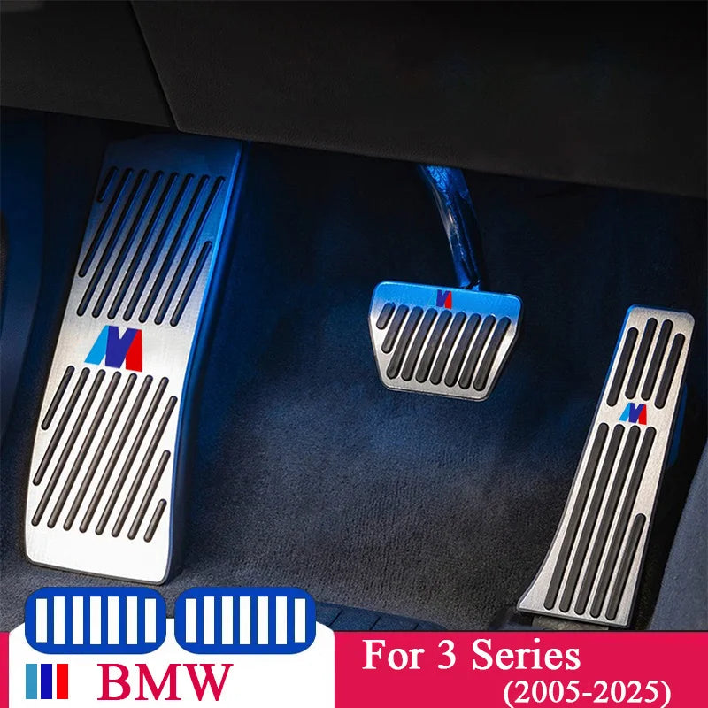 BMW Foot Pedal Covers Stainless Steel Rubber Anti-Slip Pedals - JustUsRacers
