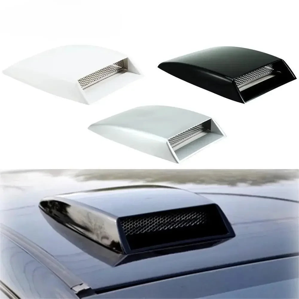 'Car roof vents set - 2 x black/white hood vents for air intake improvement.'