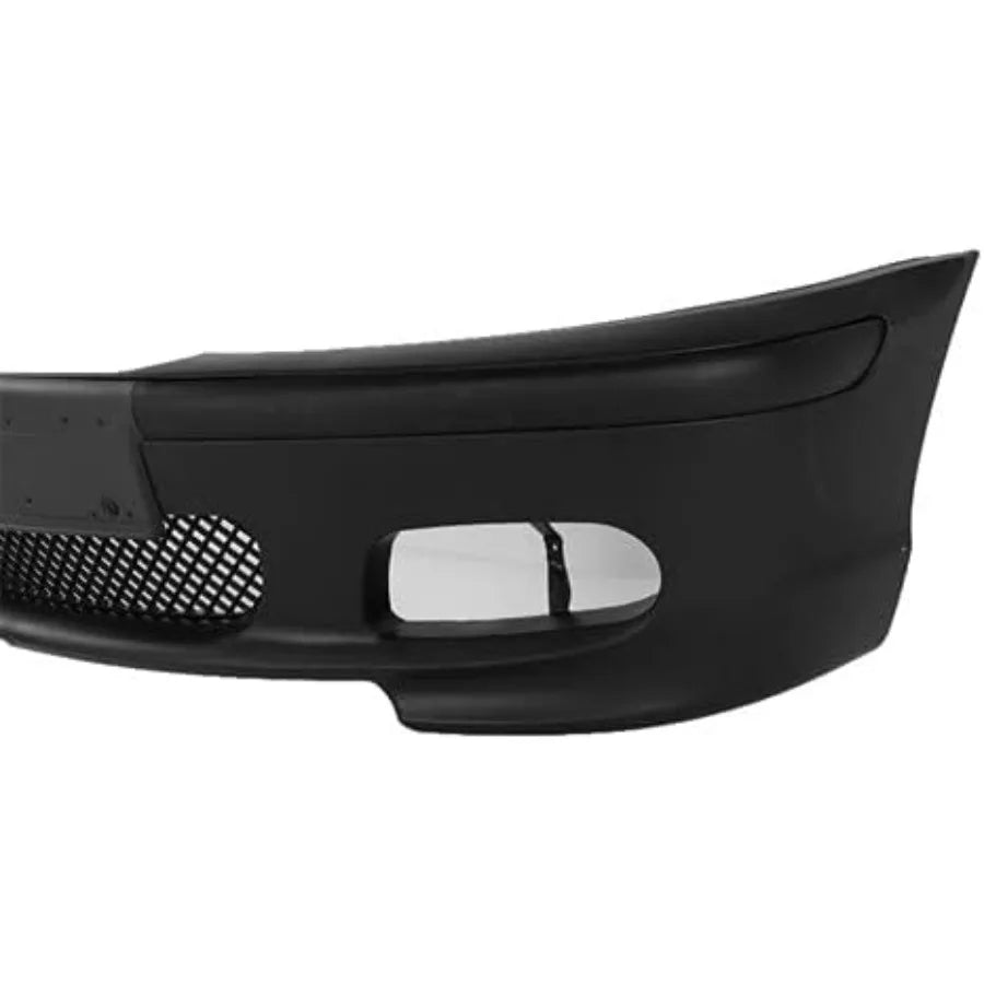 MTech II-style front bumper for BMW E46 (99-06), fits 323i, 325i, 328i, 330i. OEM-inspired design. Replacement option.
