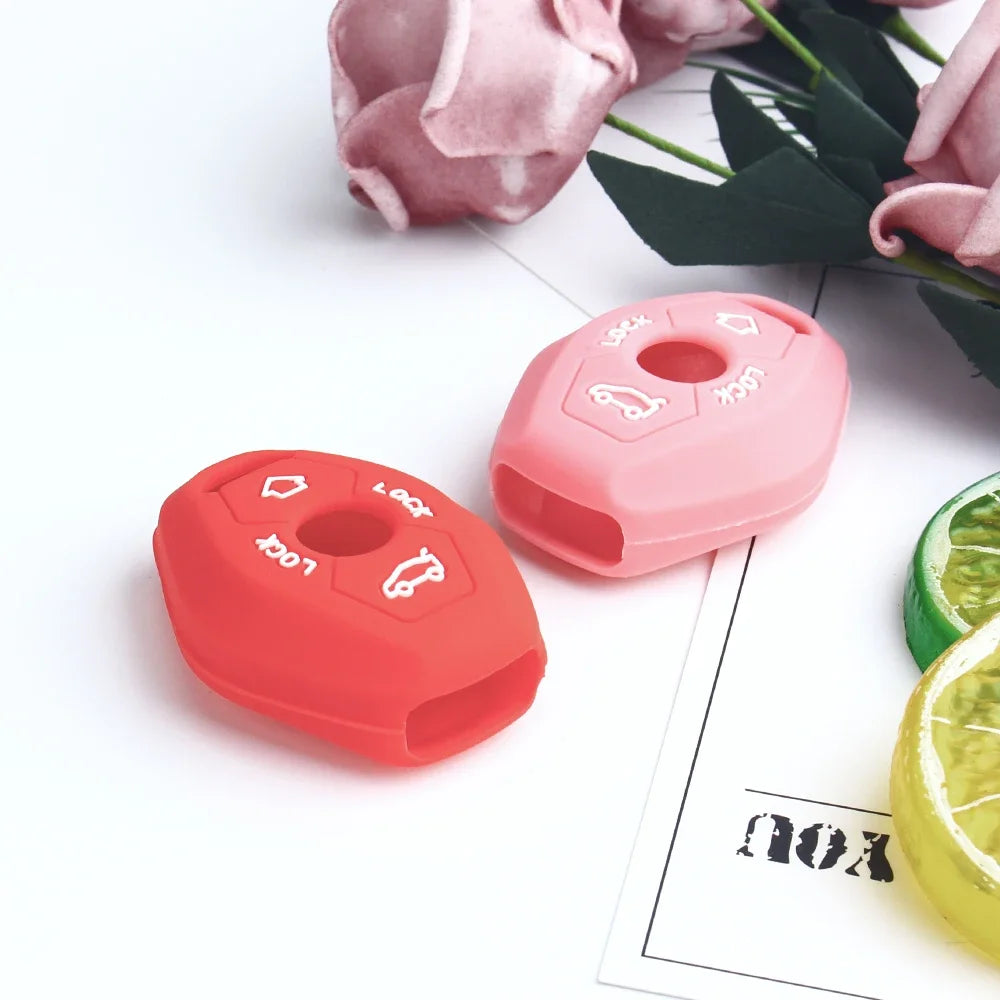 KEYYOU Silicone Remote Key Case Cover for BMW (1998–2005, 3 Buttons) - JustUsRacers