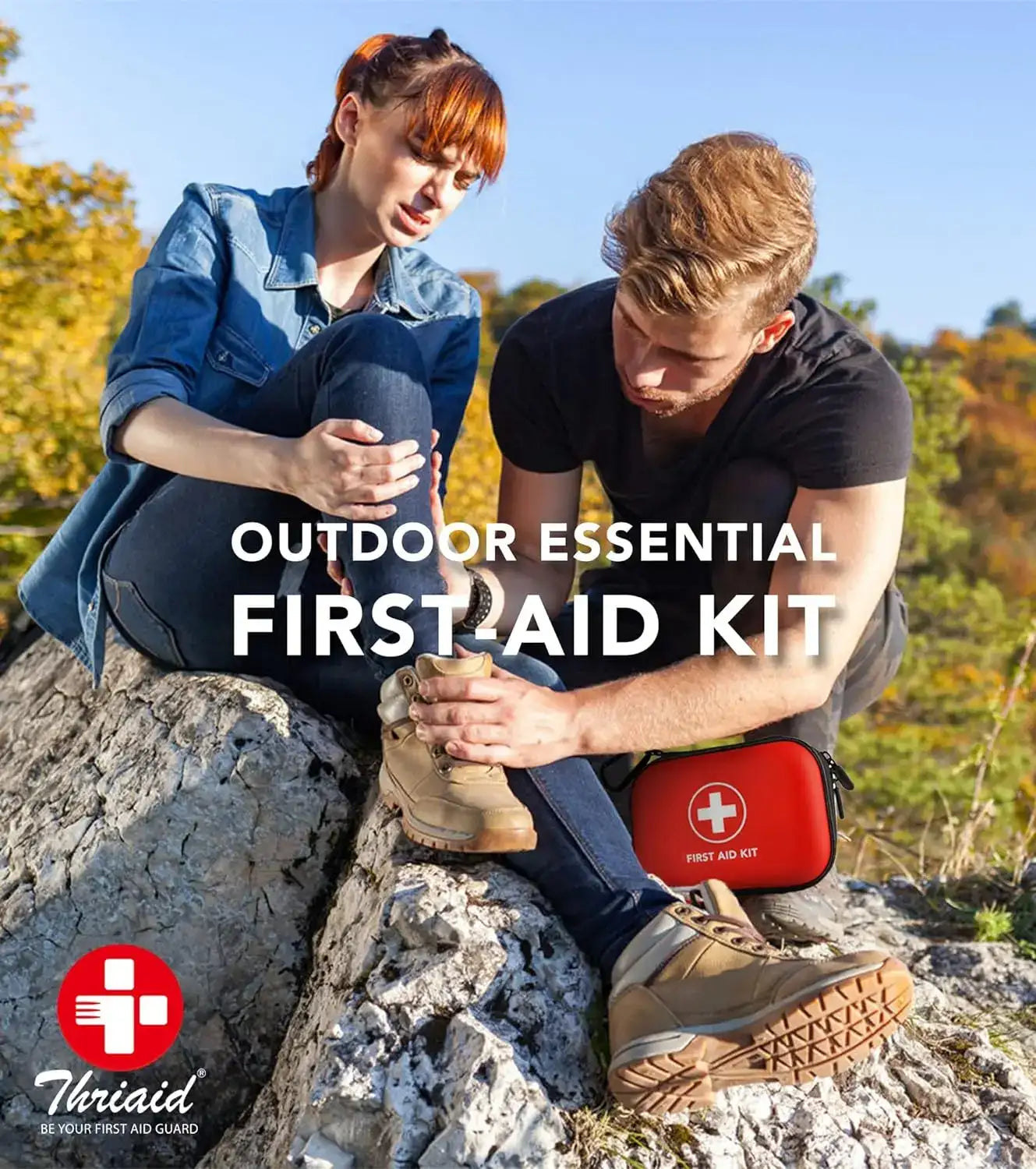 First Aid Kit Complete 104Pcs Water-Resistant Hard Shell - JustUsRacers